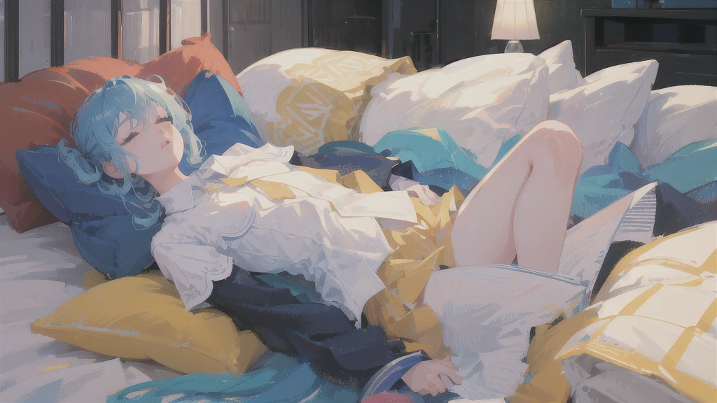 masterpiece, best quality, highres, ultra-detailed,
solo, 1girl, lying down, pillow, lips, bed,sleep