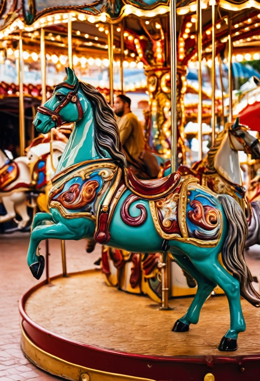 Carousel the horses have an erectet penis on her backs
