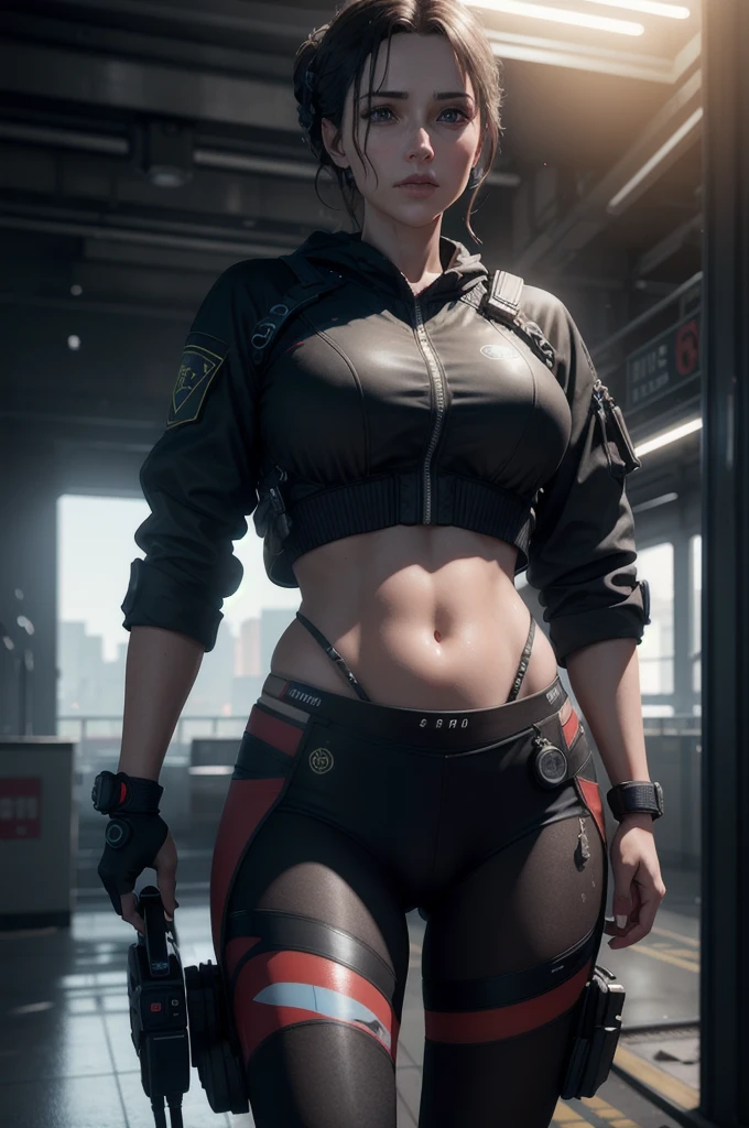 photorealistic, ultra realistic,3d, Station artistique, cg company, 8K,
photographie primée d&#39;une belle femme marchant dans le parc, (vogue), (multcolored hair:1.2), pommettes, detailed face, Bejeweled,  a beautiful long leather jacket, jeans dechirer, topless, (Extremely detailed skin, anatomie parfaite, Hanches larges, smooth stomach, écart entre les cuisses), lunettes de soleil colorées, vibrant