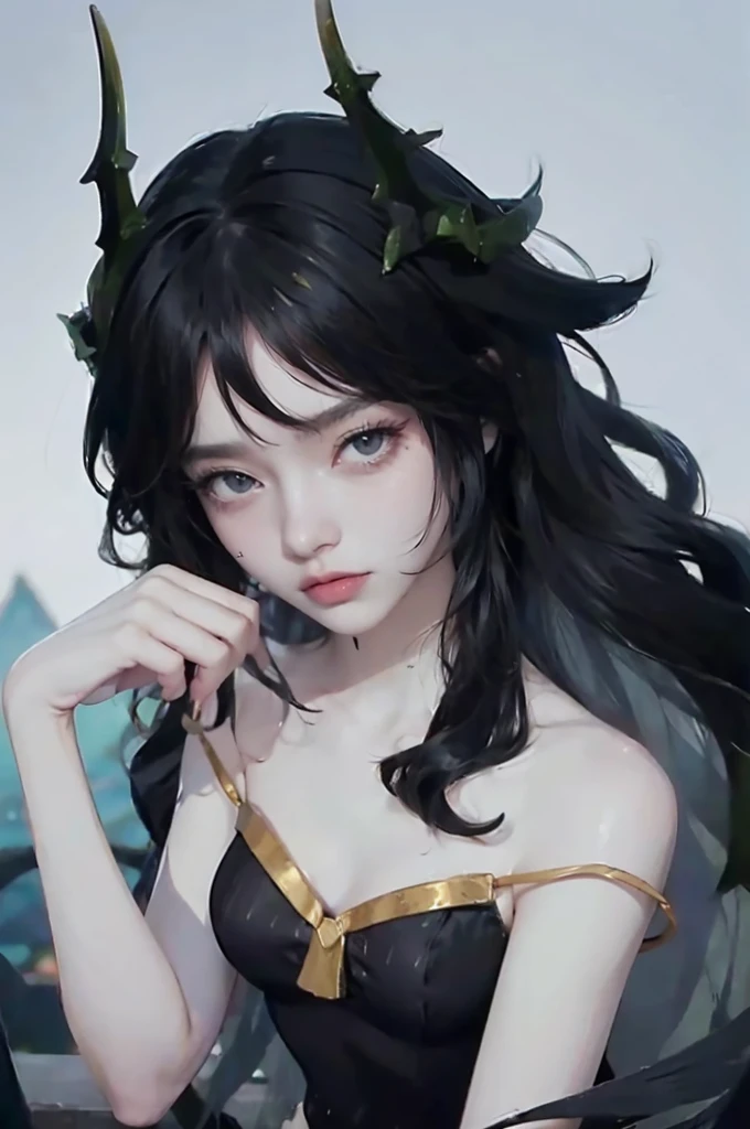 female, ((masterpiece, best quality, ultra detailed, absurdres), solo, white hair, rain