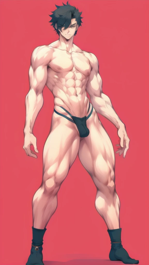 full body in image, masculine pose, unique hair, full naked man, male body, slender body, short hair, full body, hot body, sexy male body, dinamic pose, six patch. detalied pose, body, simple background, expressive face, focus on face, line art, sketch