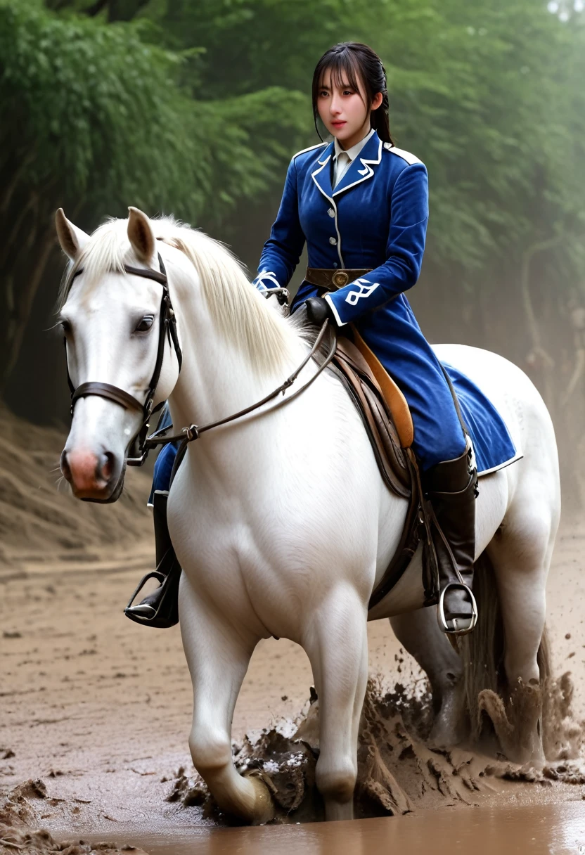 (((masterpiece))),(((Highest quality))),((Tabletop:1.4, Highest quality)), (Realな写真:1.4),
((1 cute girl knight)),rodeo,
(超High resolution:1.2),, wonderful, Very detailed CG Unity 8k wallpaper, Very detailed, High resolution,draft horse ridden by japanese cute girl,tight,muddy place,Beauty,The horse neighs,Female knight in armor,Sink,
Cold Light, Beautiful detailed girl, Droopy eyes,Very detailedな目と顔, Beautiful and exquisite nose, Beautiful and exquisite, draft horse ridden by a girl can't move because horse and girl soak in the sticky muddy deep pitfall:10.0 , horse falls down ,looks pained ,Surprised face:2.0,Real,Anatomically correct
