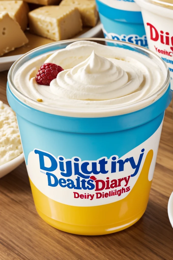 I want the image of a company with the logo and its name is dairy delights and yogurt Ltda.