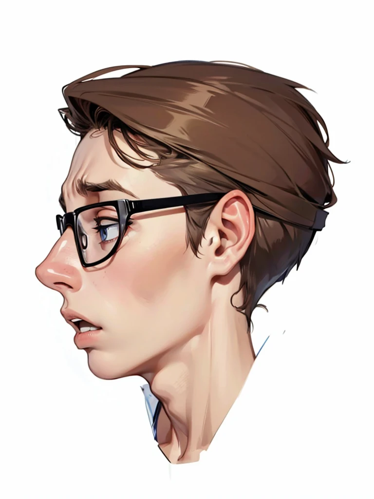 skinny 19 year old nerdy boy with scared face,fear,apprehension,expression of distress