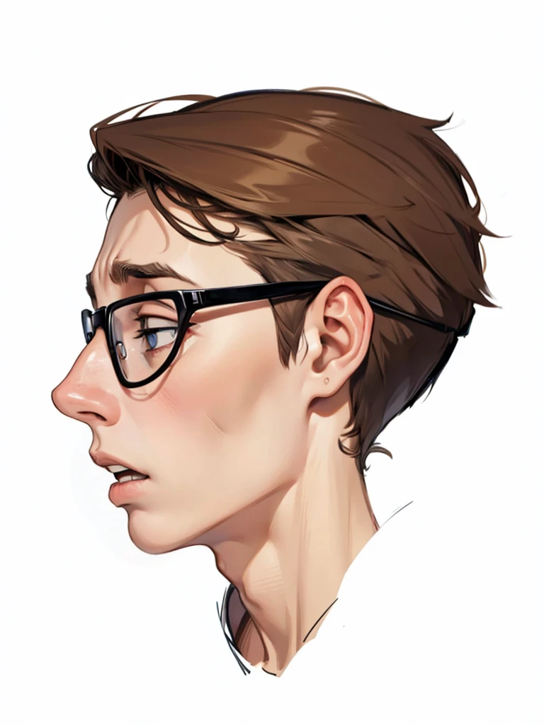 skinny 19 year old nerdy boy with scared face,fear,apprehension,expression of distress