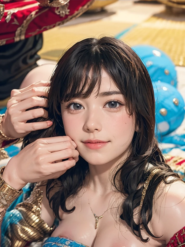 1girl, solo, (ultra detailed), HDR, perfect face, beautiful, shiny skin, 1girl, fellatio, 1boy, penis, japanese, nude, sweat, saliva, (shiny skin), black eyes, bangs, mole, ultra quality, realistic, photo realistic, room, blowjob, blowbang, sucking cock, penisface, clear face, perfect fingers)), nipple, pussy, nipples, cute face, beautiful face, penis on mouth, bokeh, from above, Surrealism, masterpiece, best quality, high quality, 16K, UHD, anatomically correct, high details, accurate