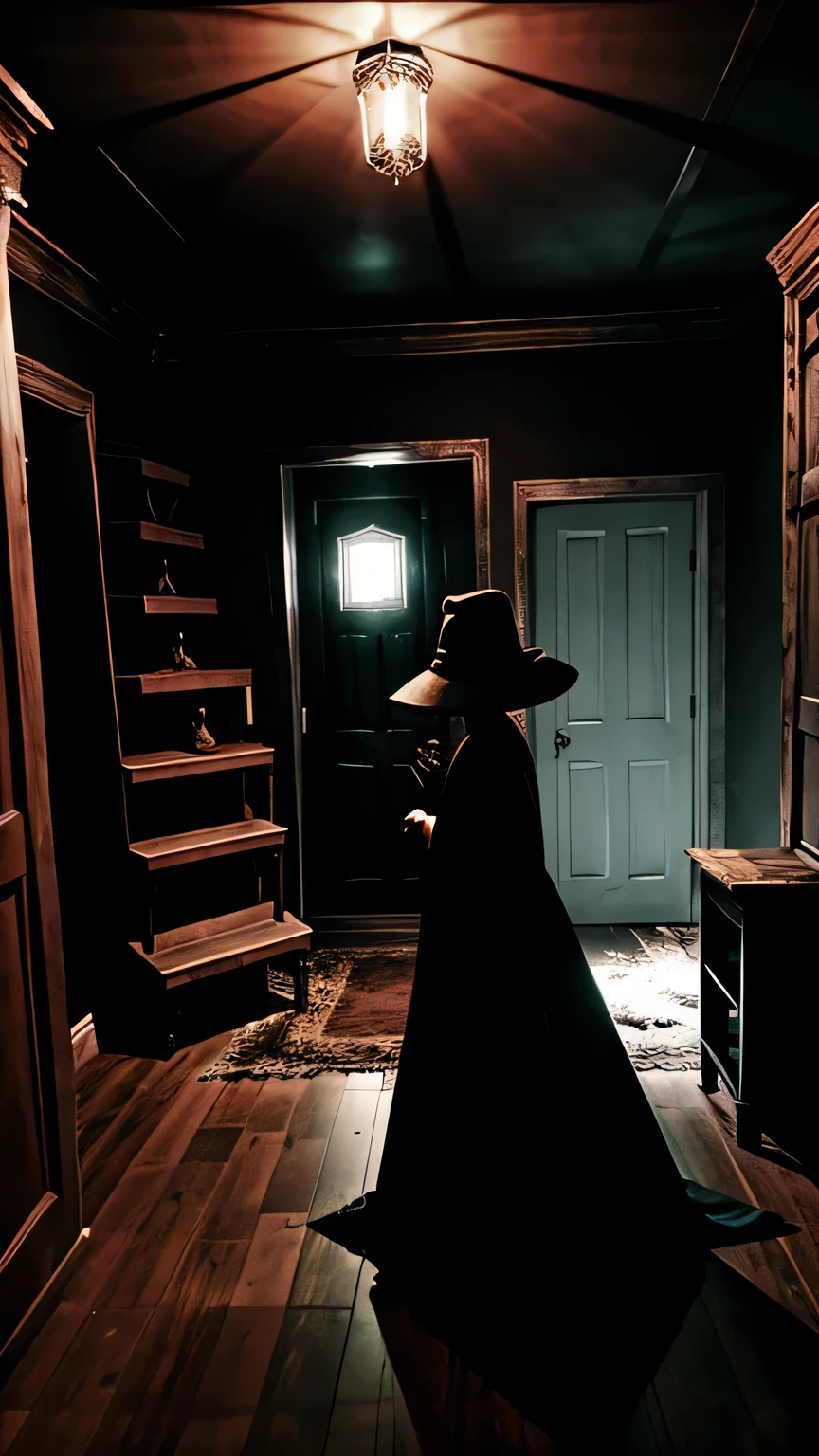 Scary horror room in a witch