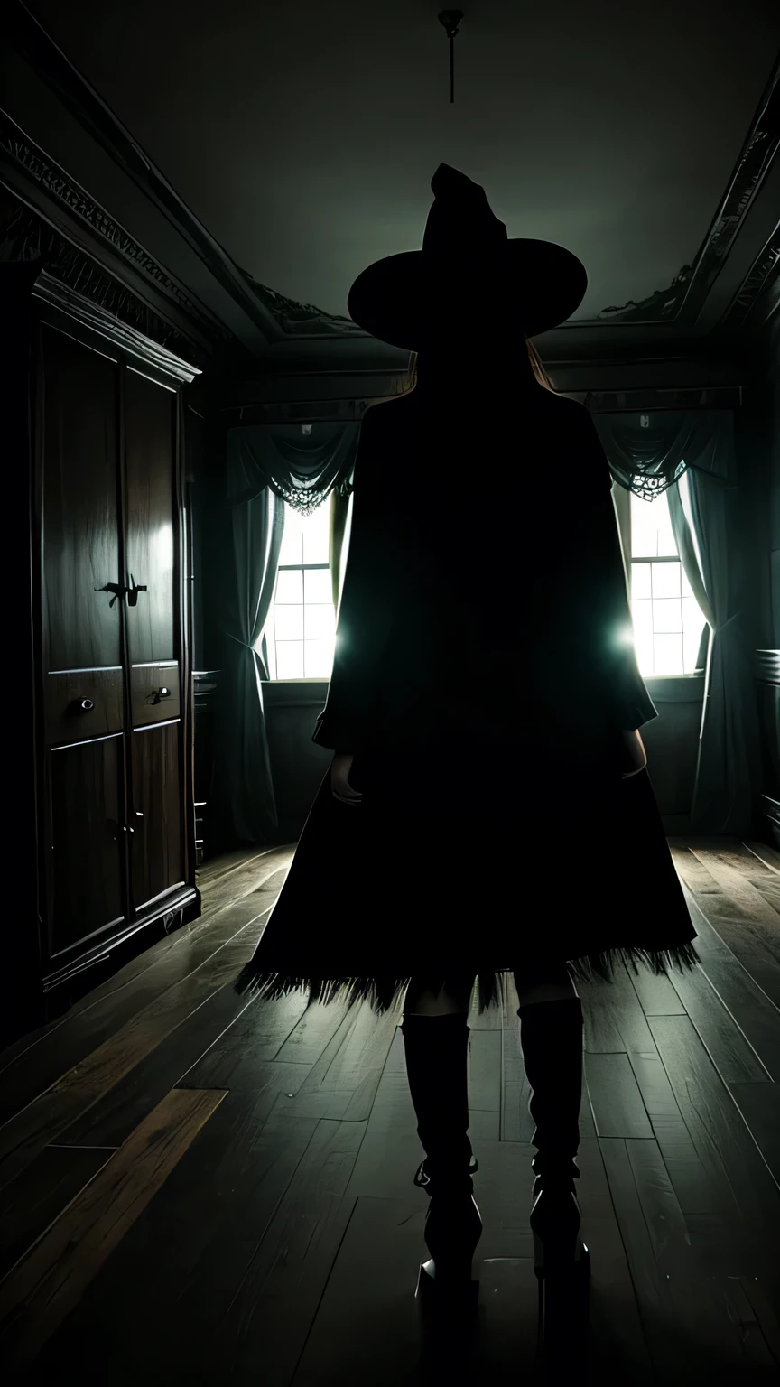 Scary horror room in a witch