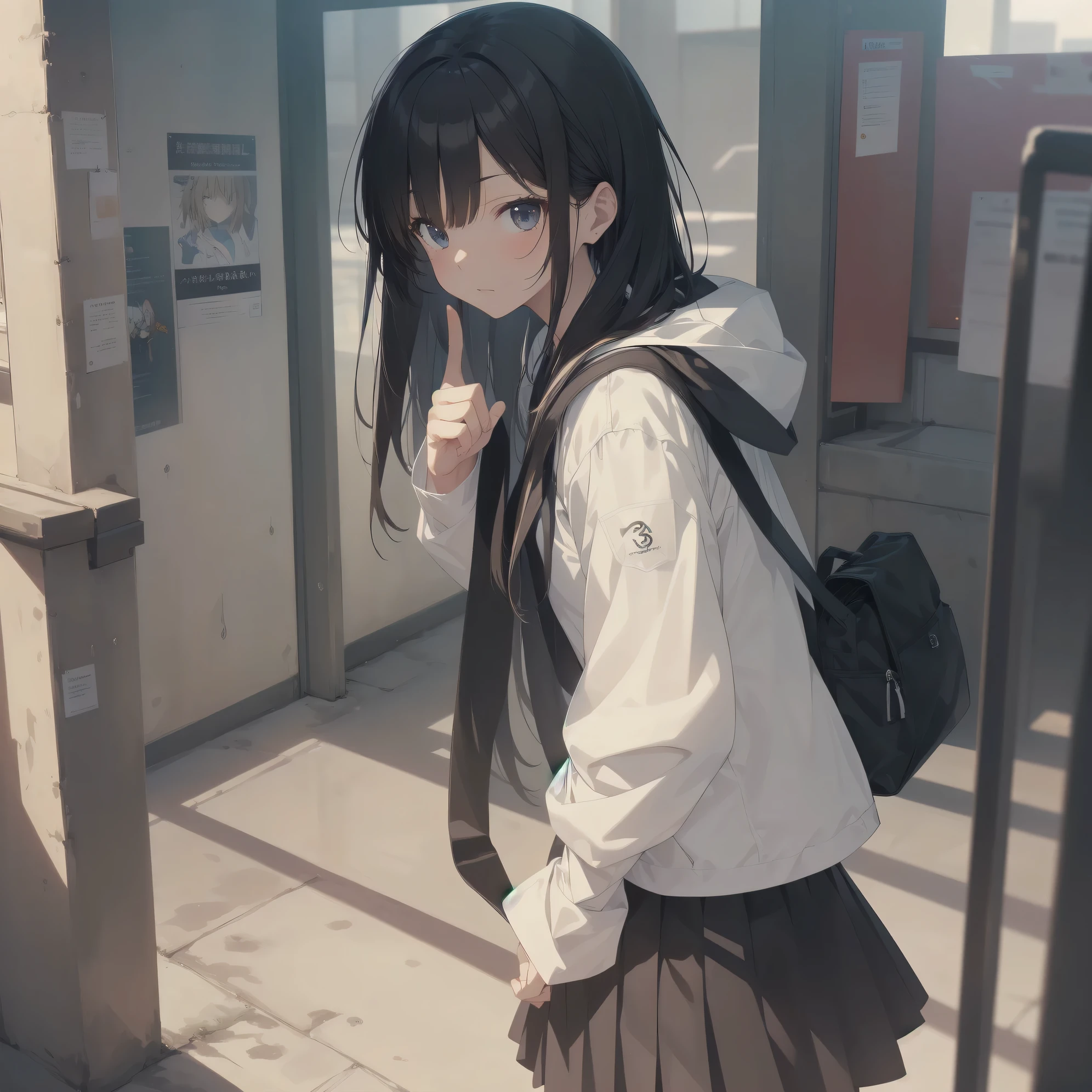 ultra-absurdres-Top quality by artist God, ultra-detailed, high resolution, anime moe artstyle, best anime 8k konachan wallpaper, pixiv contest winner, pool:2810, perfect anatomy,break, 1girl, (Please draw a girl walking sleepily to school alone. )break,(Solo,little female, 13-year-old:1.3),Full limbs, complete fingers,a junior high school student, (very short hair), short cut, flat chest, , small butt, small black eyes, beautiful detailed eyes, well-proportioned iris and pupils, expressive eyes, highres detailed hair, soft expression, salor school_uniform, sailor collar, serahuku, bow, pleated skirt,(Detailed Lighting), (Detailed background), in the School commute route. break,super detailed skin, Best cinematic lighting powered by famous artist, 8k,beauty illustration,photoshop_(medium),very aesthetic,break,((artist:toosaka_asagi )), artist:clamp ,artist:carnelian ,artist:kantoku ,