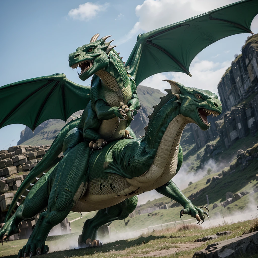 Image of Royal Green Wales Dragon Flying Full, Please