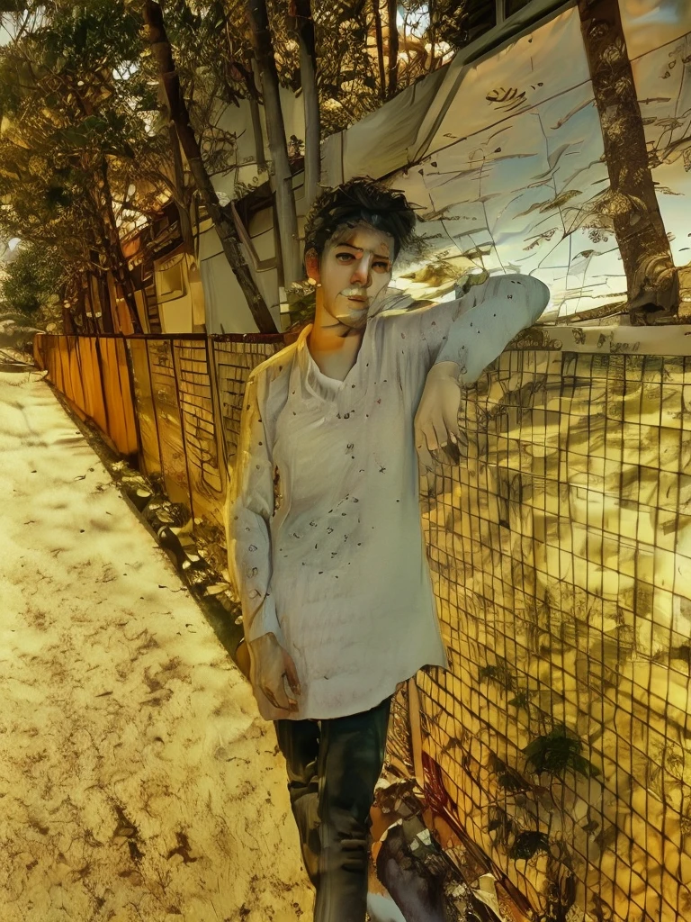 RAW photo, a portrait photo of 21 y.o man in casual clothes, night, city street, (high detailed skin:1.2), 8k uhd, dslr, soft lighting, high quality, film grain, Fujifilm XT3