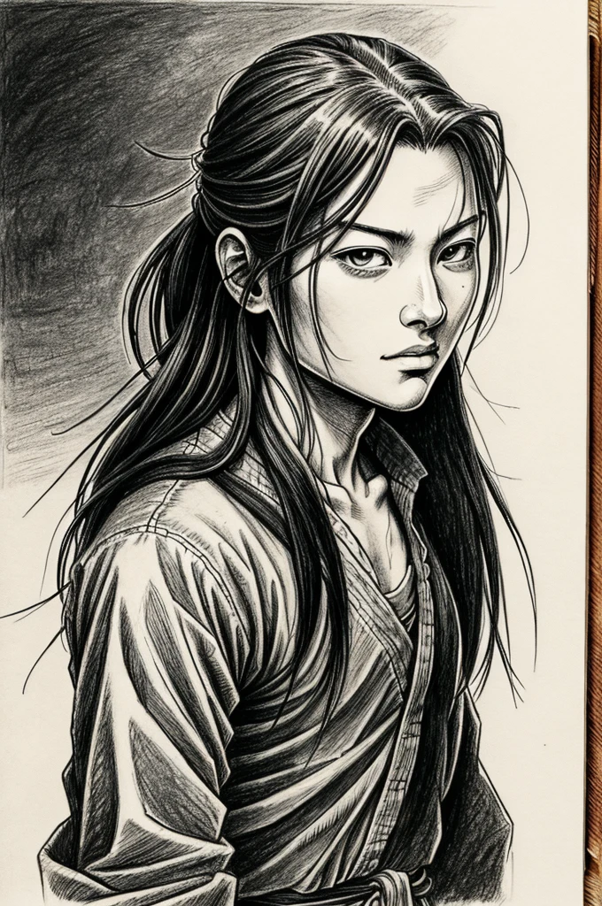A drawing that looks just like vagabond manga panel
