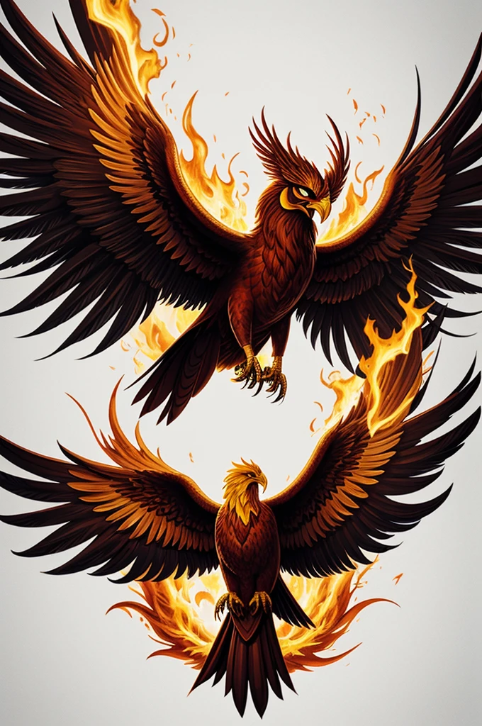Make a logo that is inspired by a phoenix, and have mask details