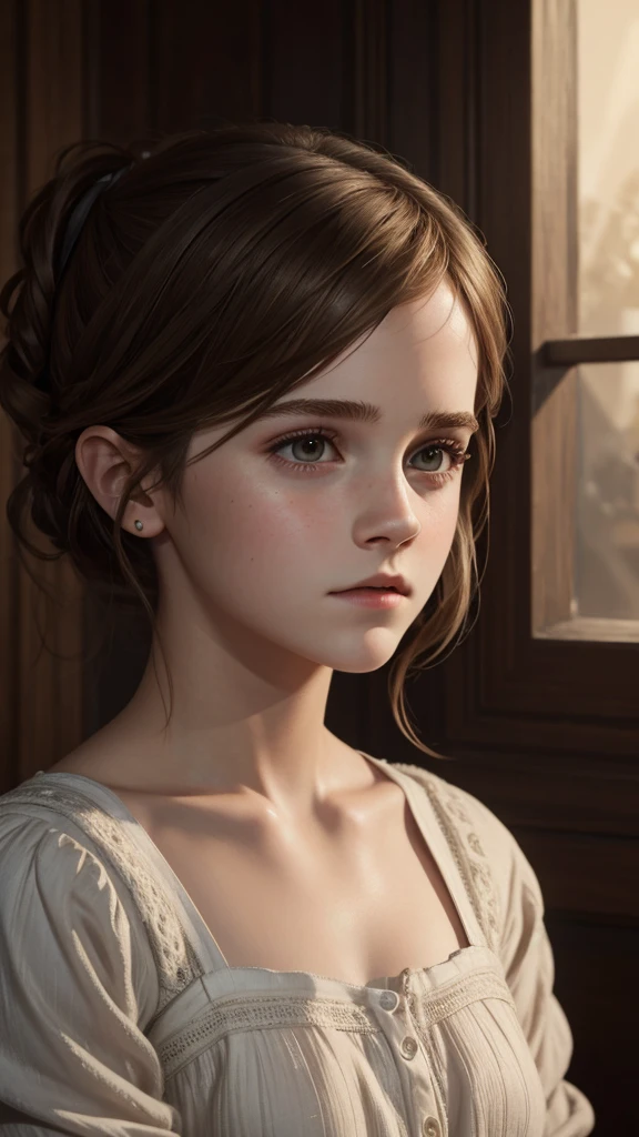 beautiful oil painting of young emma watson, 4k ultra detailed, unreal engine, ultra realism, hyper realistic, camera raw filter 8k