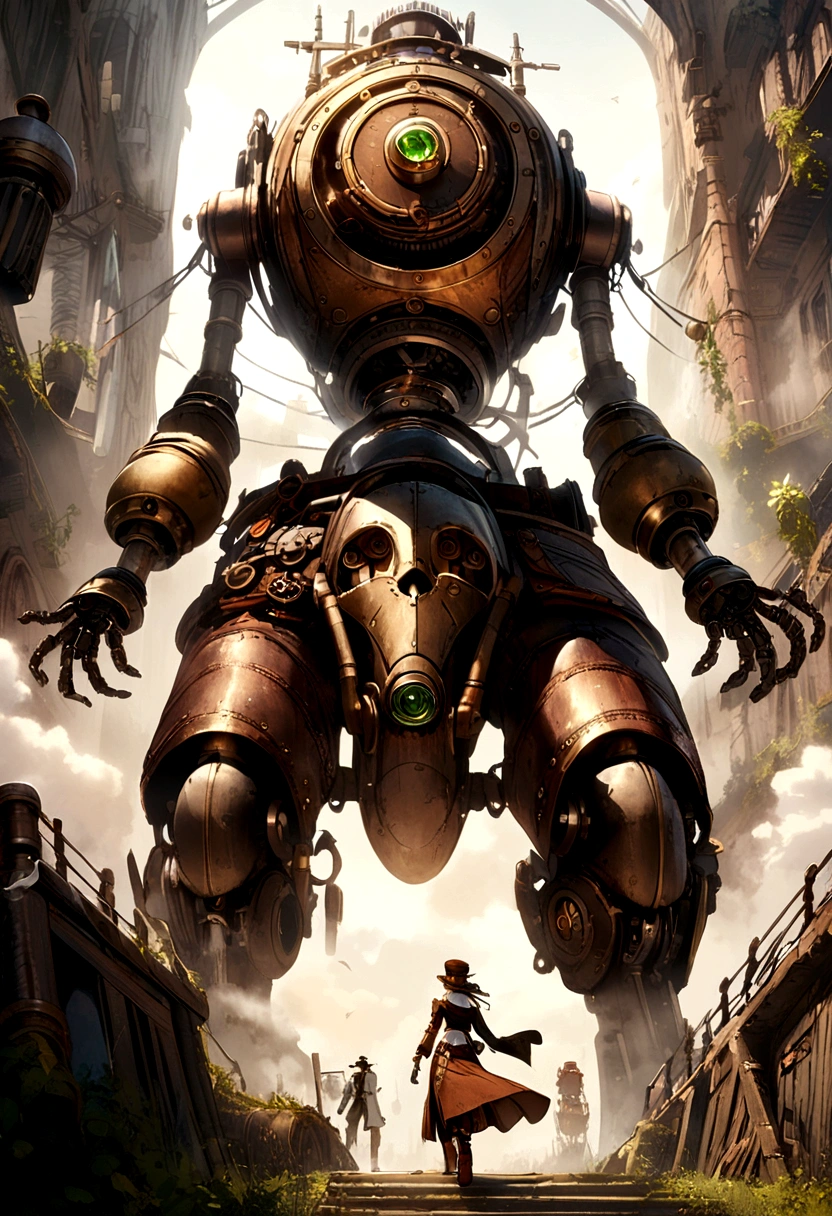 Robots in a steampunk game