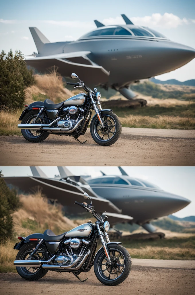 panoramic，motorcycle，Sci-fi version，8K，Best quality，Super Fine，Hyperrealism，Photo effects，Rich in details，Meticulous portrayal