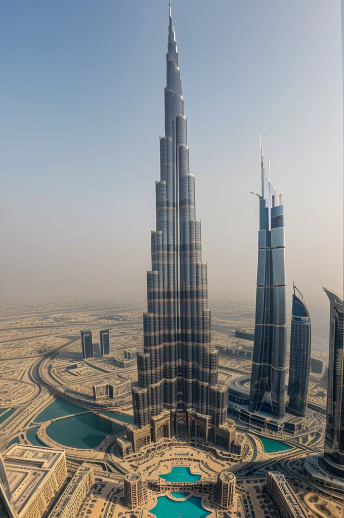 Make a photo of Burj Khalifa in India village
