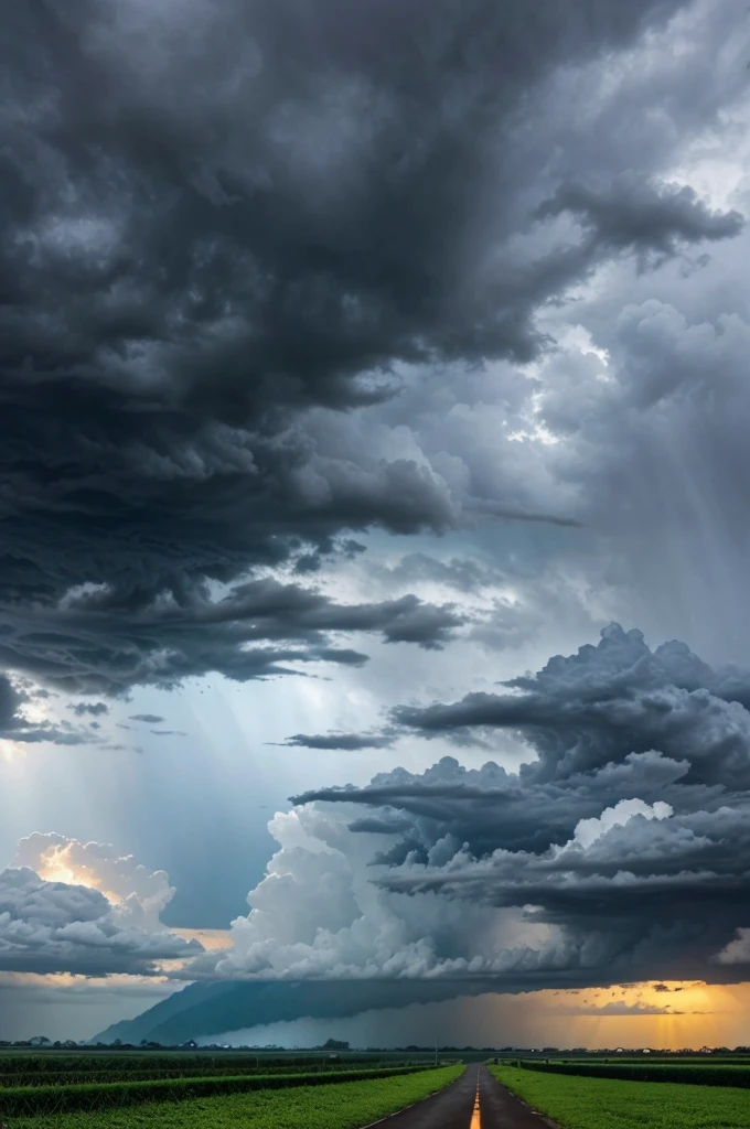 A rainy weather with black clouds and a delightful monsoon weather 