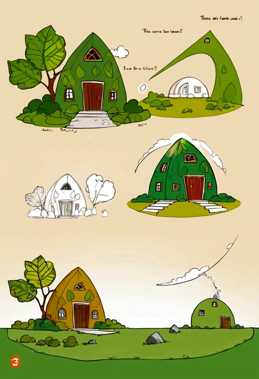 Draw a picture of the leaf house developed by Green Leaf Company in The Three-Body Problem