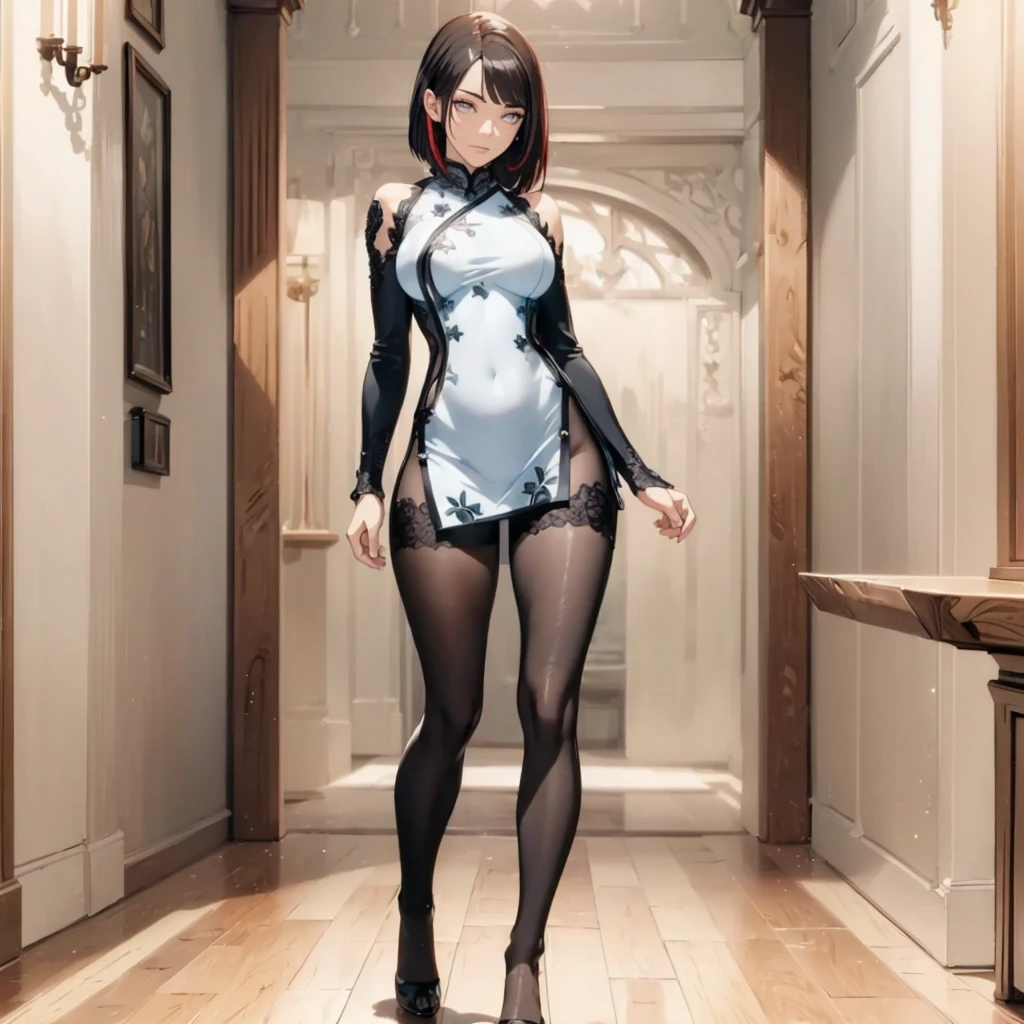((1girl, solo)), beautiful body, (perfect anatomy, perfect body, perfect hands, perfect legs), natural proportions, sexy body, large breasts, ((full body, full body front)) BREAK
((extremely detailed face)), (beautiful detailed eyes:1.6), (realistic pupils, realistic iris:1), expressive eyes, looking at viewer, (clear eyes:1.3), (hyperrealistic:1.2), (detailed skin texture:1.2), smooth skin, (black hair:1.5), (short hair:1.3), white eyes, ((mature female)), (little smile), (detailed lips:1.2), (attractive lips:1.1), (glossy lips:1), perfect face, perfect eyes BREAK
(masterpiece:1.5), anime-style, top quality, best quality, (beautiful and aesthetic:1.2), (ultra detail:1.5), Ultra-detailed depiction, Ultra-precise depiction, extremely detailed 8k illustration, high resolution, (highly detailed shading:1.2), (realistic lighting:1.4), perfect lighting, vibrant colors, dynamic tones, striking hues, 8k, absurd resolution, perfect shadows, hdr, UHD, ambient lighting, realistic, ultra-realistic, photo realistic, highly detailed, rich detail, luminous colors, fine texture, intricate design, professional illustration, (soft light:1.2), (illustration:0.7)