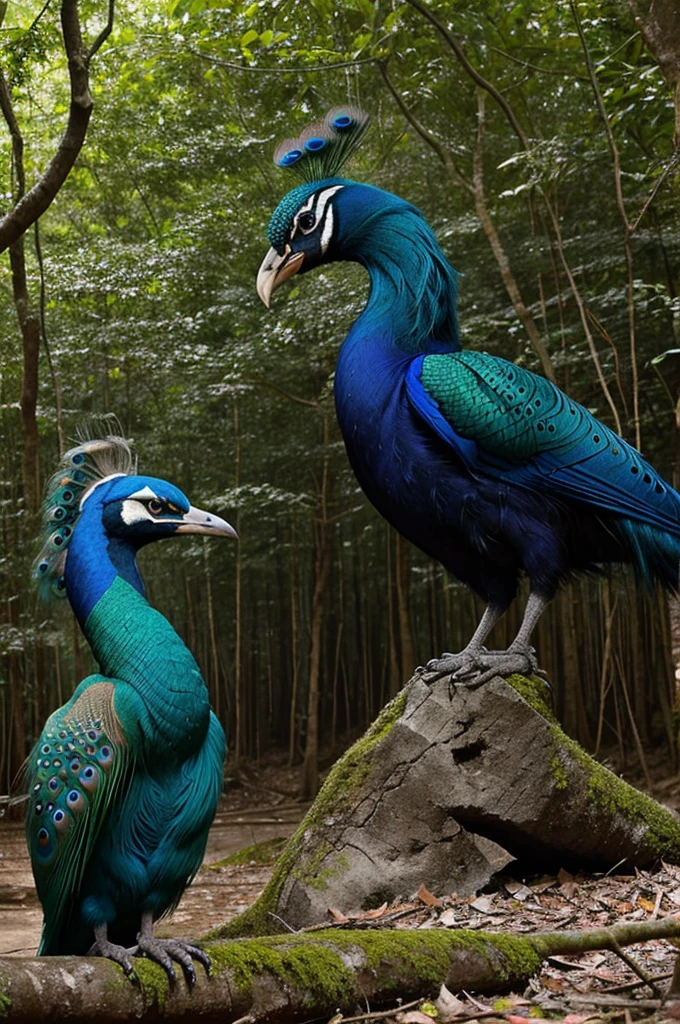 Peacock Mohan and crow Kalu lived in a forest.