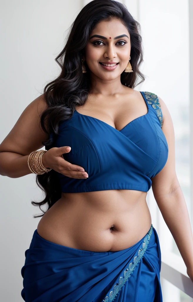 Photographic recreation shoot Inspired from art by mohanan manimala, best quality, modelshoot, profile photoshoot, mastershot, model photography, retouched, movie stills shoot, modelshoot Inspired by art of mohanan manimala, revealing clothes, her exposed charming figure, appealing physique, pale skin, Beautiful lady, extremely gorgeous woman, mallu traditional wear, party wear, summer party wear, designer saree, sexy woman, wedding wear, hot sleeveless blouse, sexy designer dress, designer blouse, braless, hot wear, spotless skin, designer sari, sexy fashion saree, Deep navel, jiggly belly, 50 years old, sexy navel folds, gigantic figure, wide body, Full figured woman, full figured body, Plus size Indian beauty, Mrs India plus size, momma, mommy figure, desi aunty bold saree look, big mommy milkers, heavy physique, curvy, sexy sleeveless blouse, armpits exposing, modern Indian aunties, sexy Indian housewife, desi bhabhi hot, sexy giant woman like figure, seductive body, wearing palla, Indian traditional cotton bandeau crop top bra, huge breast, milk tank, mallu woman, mallu actress, mallu aunty, mallu sari model, mallu actress, lusty, perfect thick body, fleshy figure, highly detailed, intricate, flawless, pheromones dropping figure, seductive expression, beautiful face, juicy figure, perfect face, perfect eyes, perfect fingers, round shaped face, curvy, skin texture, hot, small hairs on armpits visible, unshaved underarm, armpit crease, captivating, lusty, charming, attractive figure, mature woman, Kerala model, Kerala actress, nails can be hidden, queen of Lust, High clarity eyes, gigantic figure , extremely seductive, extremely seductive dress, skin pores, skin texture, insane details,