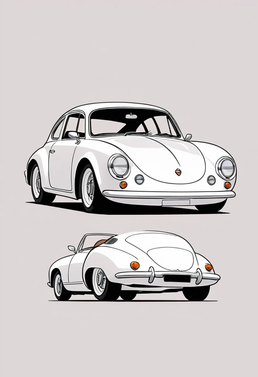A small car,Vector Art, To flatten, Smooth line art, Minimalism, Graphic design aesthetics, Flat illustration, (masterpiece, best quality, Perfect composition, very aesthetic, absurd, Extremely detailed, Intricate details, professional, Official Art, representative work:1.3)
