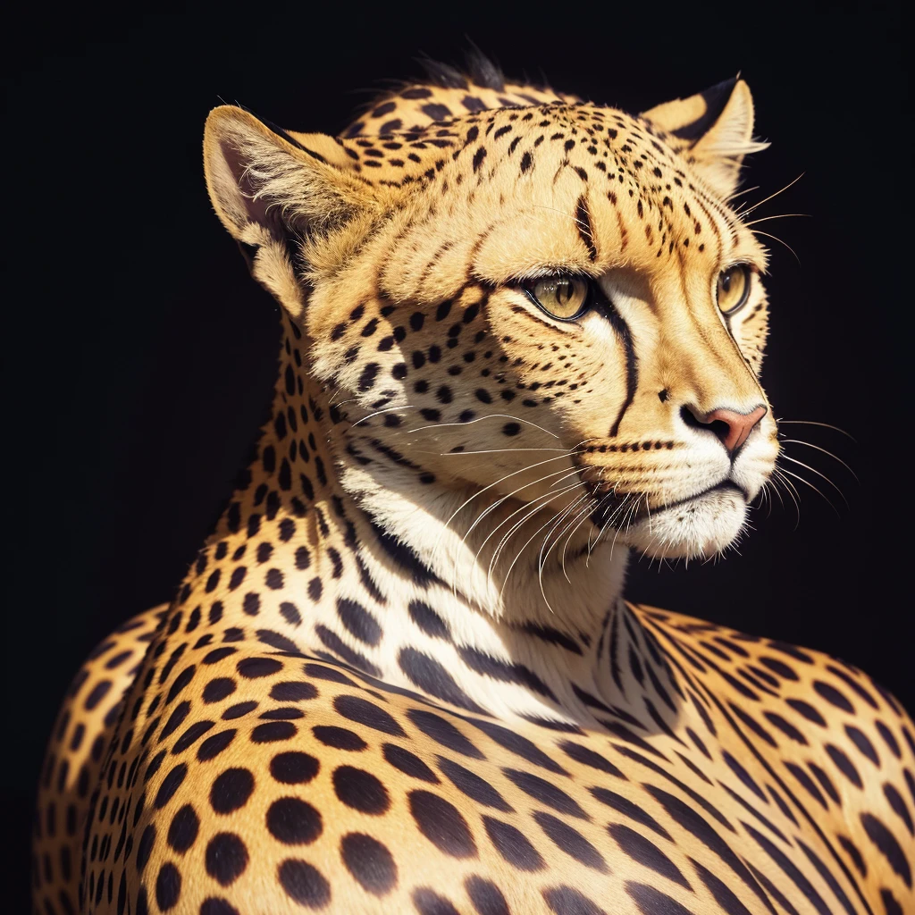 Man with cheetah head