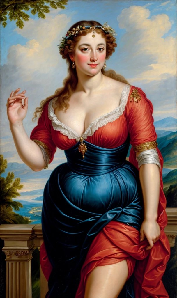 Original Character, extremely gorgeous, beautiful, stunning Beauty, ethereal beauty, aesthetic, Masterpiece, 45 years old Woman, thick figure, curvy, beautiful thick curvy Full figured lady, Full figured lady, middle aged beautiful woman, Best quality, high clarity eyes, flawless art ,sharp picture, styled hair, long hair, fluffy hair, Full portrait, High pixels, perfect face, perfect eyes, beautiful face, perfect hands,perfect fingers, in Peter Paul Rubens style, by Peter Paul Rubens, baroque style, acrylic on canvas, highly detailed, description: "Create a nymph inspired by the tales of Greek or Roman mythology, embodying the essence of a natural element or location, and possessing a unique ability or trait that sets her apart."