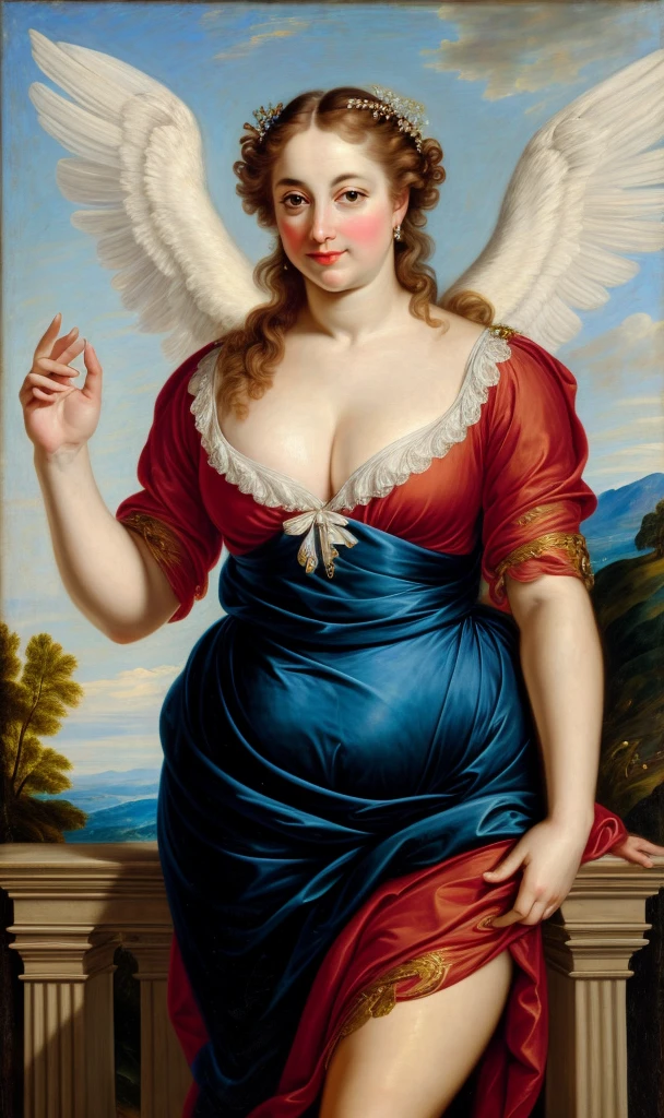 Original Character, extremely gorgeous, beautiful, stunning Beauty, ethereal beauty, aesthetic, Masterpiece, 45 years old Woman, thick figure, curvy, beautiful thick curvy Full figured lady, Full figured lady, middle aged beautiful woman, Best quality, high clarity eyes, flawless art ,sharp picture, styled hair, long hair, fluffy hair, Full portrait, High pixels, perfect face, perfect eyes, beautiful face, perfect hands,perfect fingers, in Peter Paul Rubens style, by Peter Paul Rubens, baroque style, acrylic on canvas, highly detailed, description: "Create a nymph inspired by the tales of Greek or Roman mythology, embodying the essence of a natural element or location, and possessing a unique ability or trait that sets her apart."