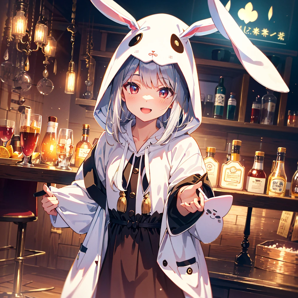 masterpiece, best quality, ultra-detailed, extremely detailed, 4K, 8K, best quality, beautiful, pretty woman, ((beautiful silver hair), long hair, beautiful red eyes, beautiful eyes, rabbit ears),
BREAK
smile, (open mouth), (white rabbit kigurumi costume:1.5),
BREAK
(tilt-shift photography), (miniature effect:1.2), (selective focus), (blurred edges:1.2), (small-scale illusion), (playful perspective:1.2)