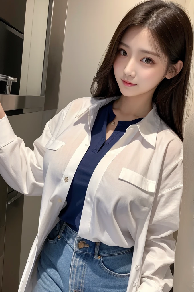 ((Highest quality))、Beauty、Big Breasts、Overshirt、Fully Open