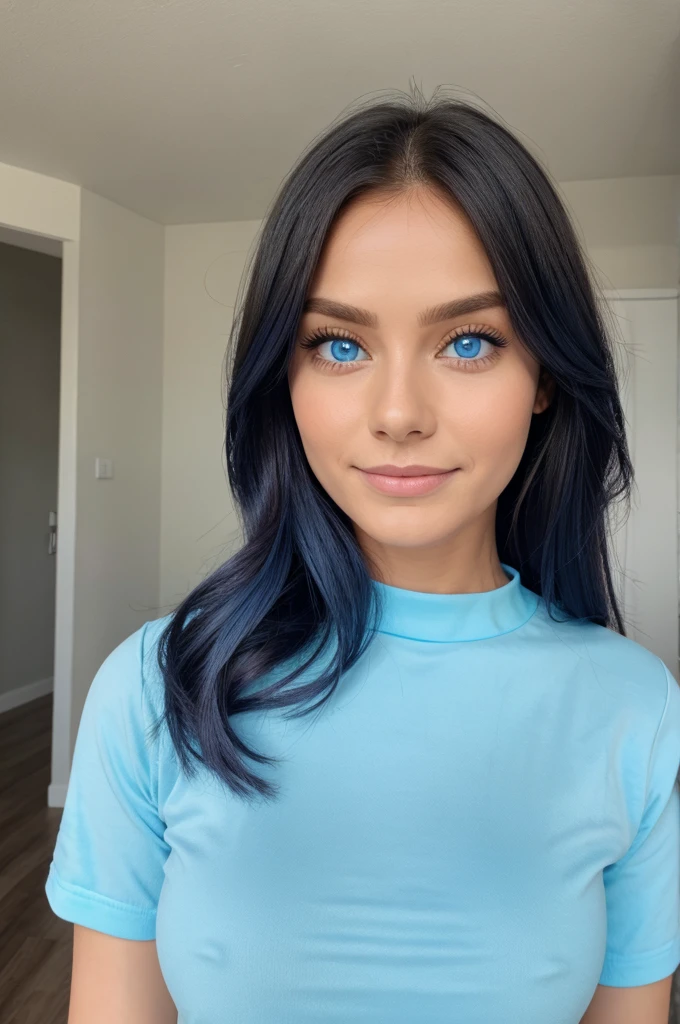  with dimple and blue eyes 