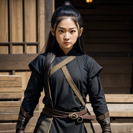 Female ninja　The Hobbit　Black Costume　Mana Ashida　4 heads