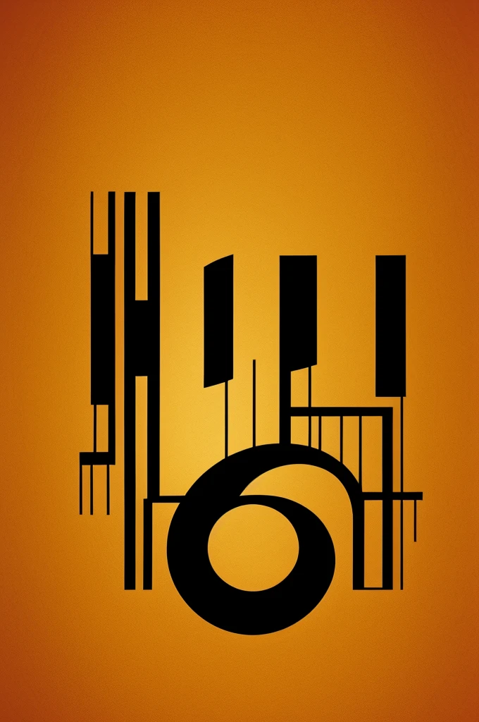 Orange background, (one white musical note)