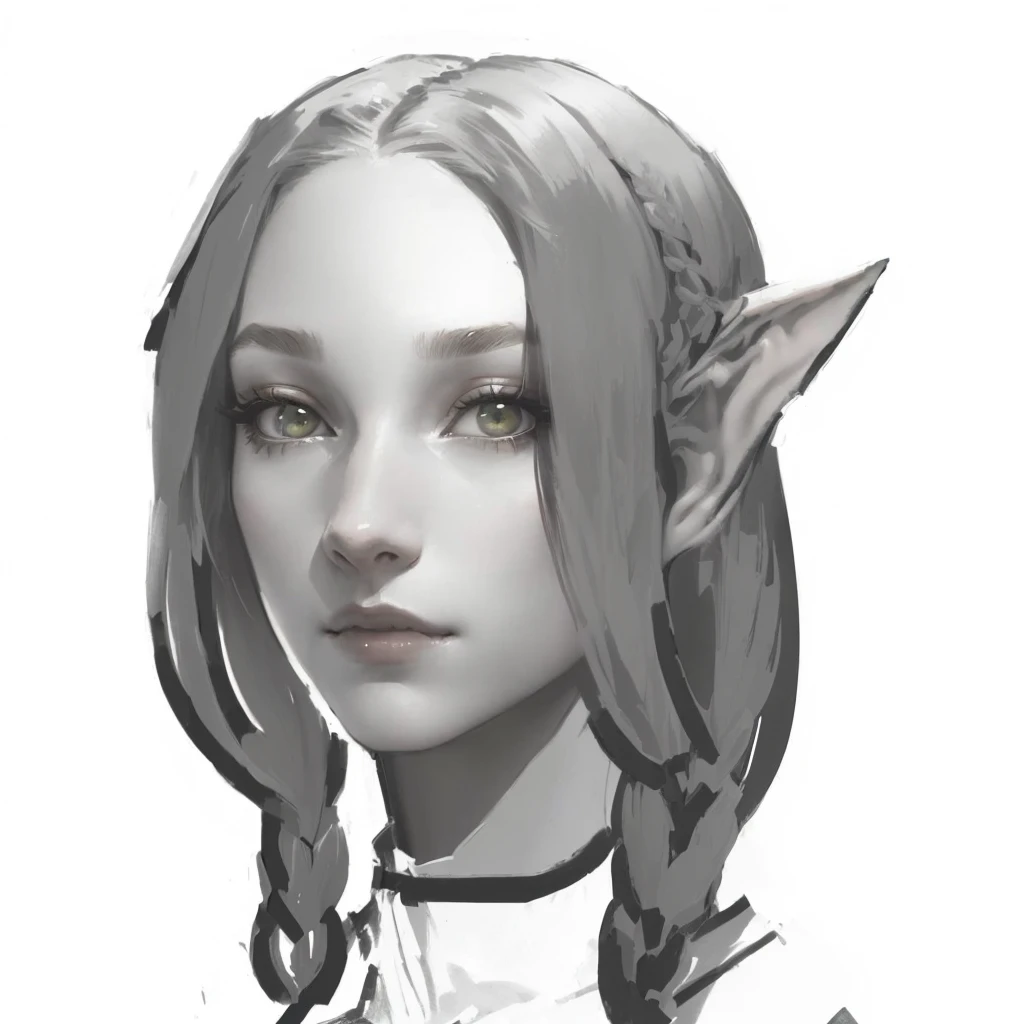 a close up of a woman with a very long hair, portrait of an elf, a portrait of an elf, elf girl, female elf, dnd avatar portrait of halfling, goblin female portrait, beautiful hair, beautiful hairstyle, matched pattern,