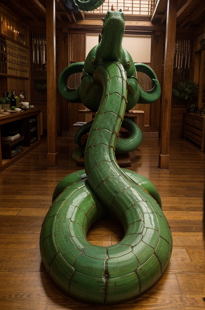 Great Chinese wooden sea serpent, green color