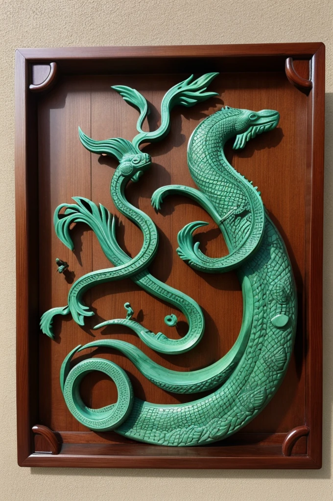 Great Chinese wooden sea serpent, green color