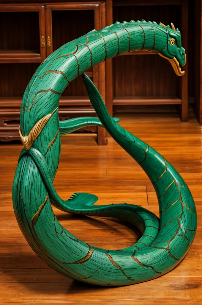 Great Chinese wooden sea serpent, green color