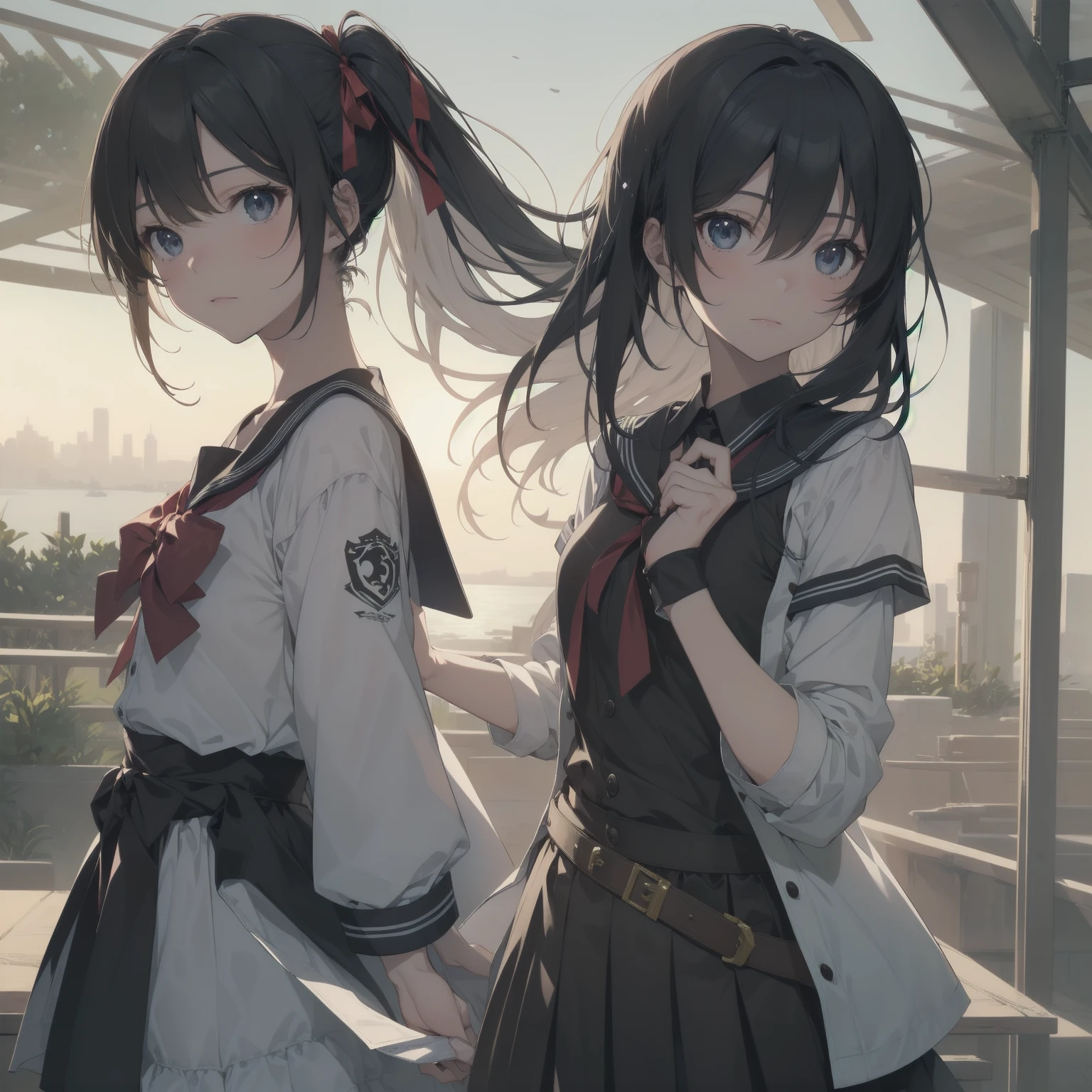 ultra-absurdres-Top quality by Artist God, Super detailed, High resolution, Anime Moe Art Style, Best Anime 8K Konachan Wallpaper, pixiv Contest Winner, Pool:2810, Perfect Anatomy,break, One girl, (眠そうにalone学校へ歩いていく女の子を描いてください. )break,(alone,Little Woman, 13 years old:1.3),Complete limbs, Full Finger,, (Very short hair), Shortcuts, Flat Chest, , Small Ass, Small black eyes, Beautiful attention to detail, Well-proportioned iris and pupil, Expressive eyes, High resolutionの詳細な髪, Soft look, Sarol School_uniform, Sailor collar, Your Serah, bow, Pleated skirt,(Detailed lighting), (Detailed Background), School zone. break,Highly detailed skin, Best cinematic lighting powered by famous Artist, 8K,Beauty Illustration,Photoshop_(Moderate),so beautiful,break,((Artist:excellent_(checkmate) )), Artist:Clamp ,Artist:Carnelian ,Artist:kantoku ,
