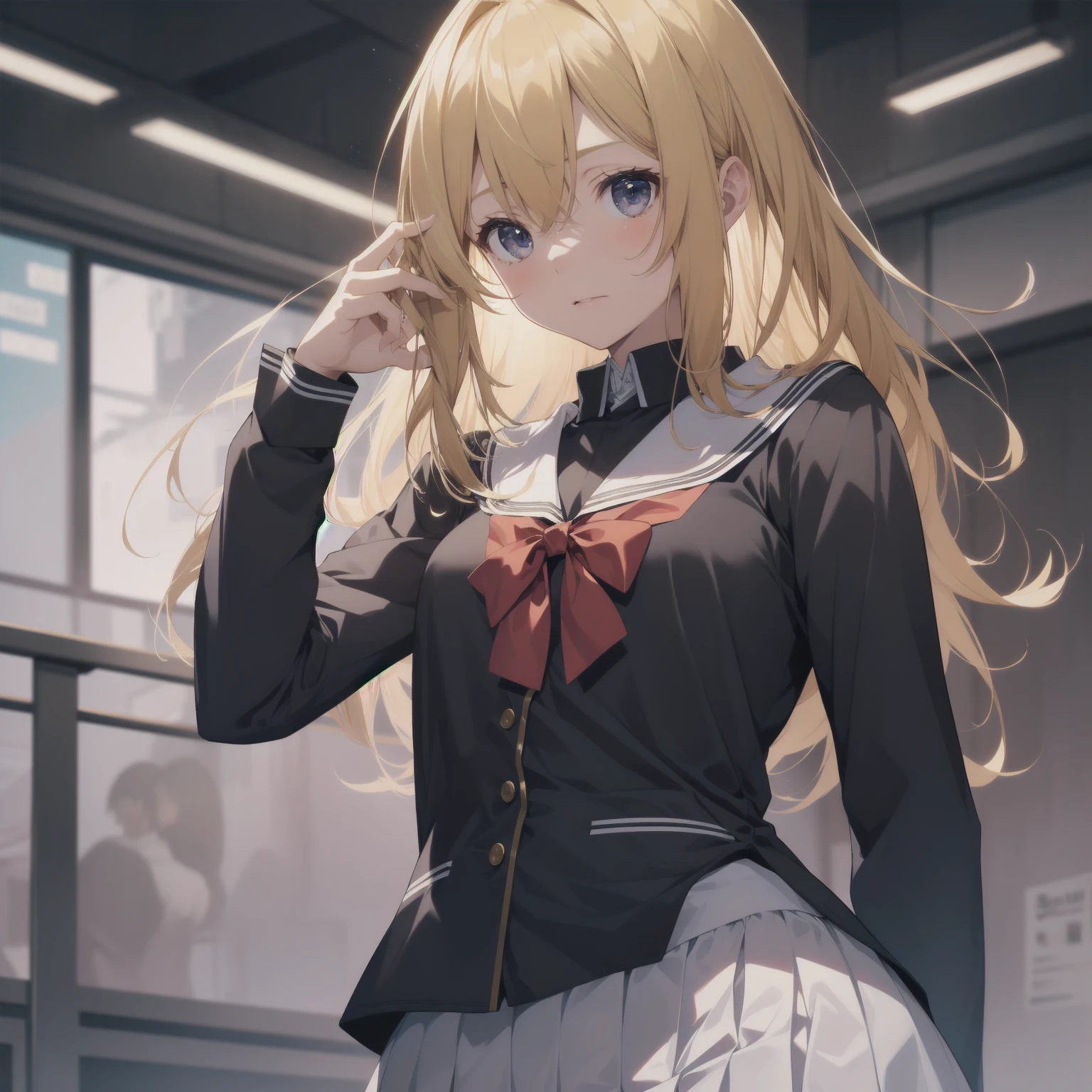 ultra-absurdres-Top quality by Artist God, Super detailed, High resolution, Anime Moe Art Style, Best Anime 8K Konachan Wallpaper, pixiv Contest Winner, Pool:2810, Perfect Anatomy,break, One girl, (眠そうにalone学校へ歩いていく女の子を描いてください. )break,(alone, Woman, 13 yeaComplete limbs, Full Finger,, (Very short hair), Shortcuts, Flat Chest, , Small Ass, Small black eyes, Beautiful attention to detail, Well-proportioned iris and pupil, Expressive eyes, High resolutionの詳細な髪, Soft look, Sarol School_uniform, Sailor collar, Your Serah, bow, Pleated skirt,(Detailed lighting), (Detailed Background), School zone. break,Highly detailed skin, Best cinematic lighting powered by famous Artist, 8K,Beauty Illustration,Photoshop_(Moderate),so beautiful,break,((Artist:excellent_(checkmate) )), Artist:Clamp ,Artist:Carnelian ,Artist:kantoku ,