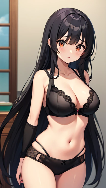 Long black hair sister、Big Breasts、bra