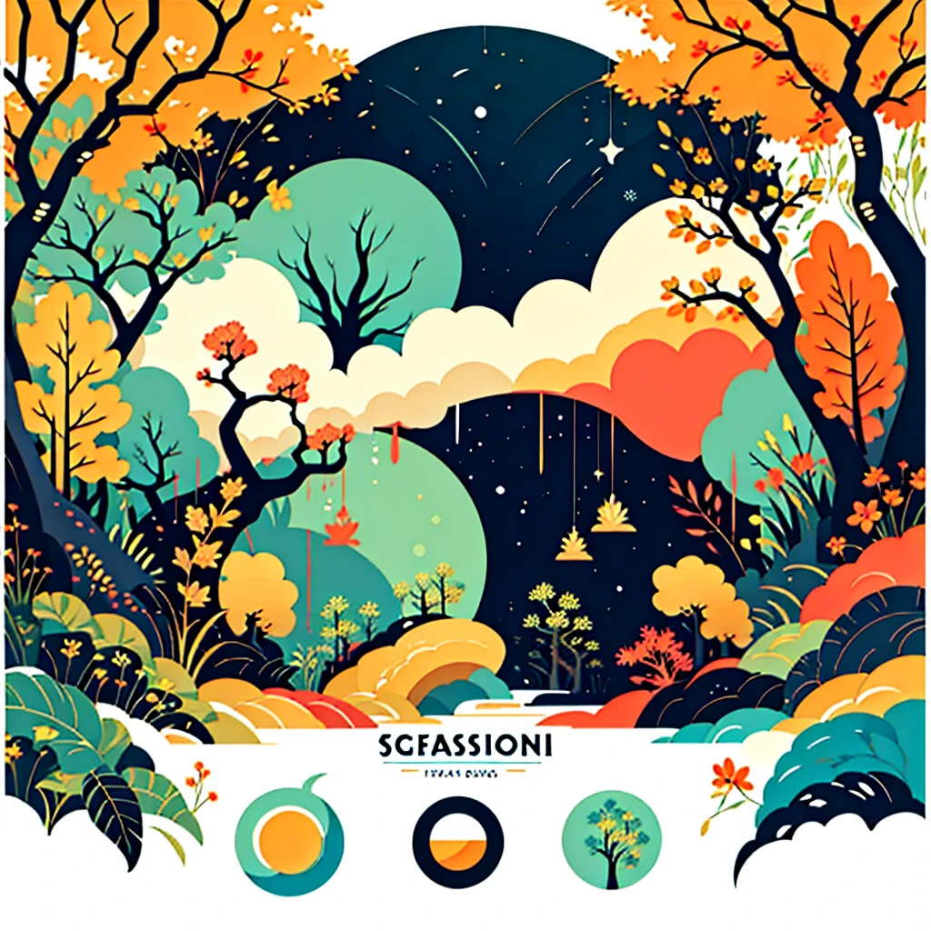 circular tree,four seasons,spring,summer,autumn,winter,leaves,roots,branches,trunk,ornate border,decorative,digital illustration,artwork,movement,time,swirling background,dark background,vibrant colors,natural,life cycle,growth,change,nature,life,peace,harmony,spirituality,symbolism,digital art,illustration,painting,graphic design,art,design,digital media,online art,visual art,fine art,fantasy