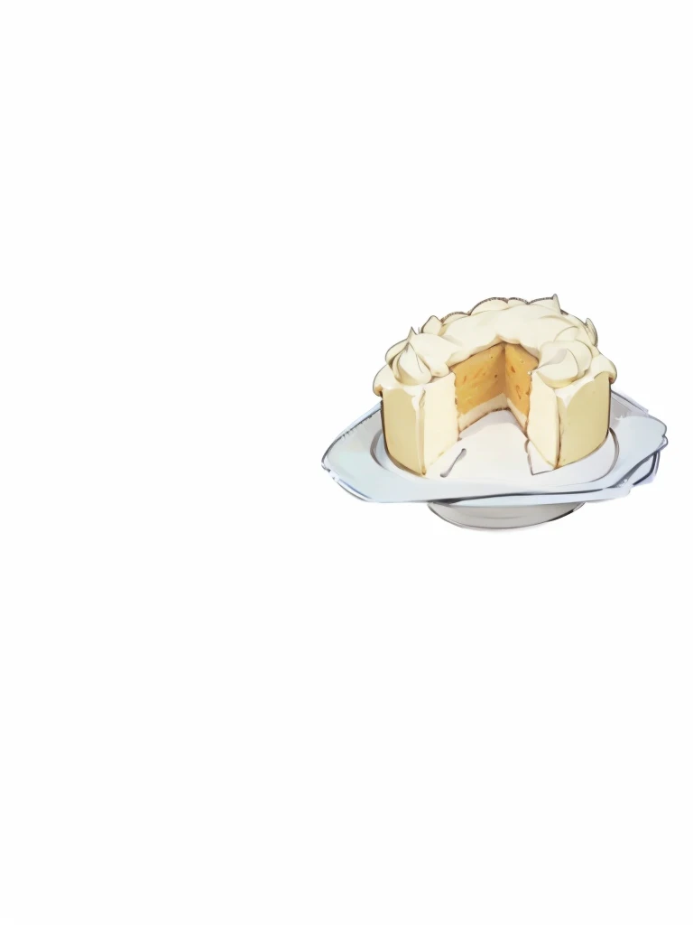 an orange cake on a white plate
