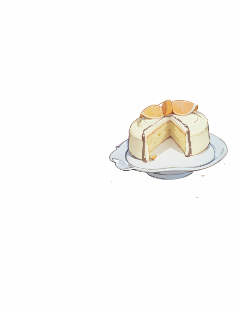 an orange cake on a white plate