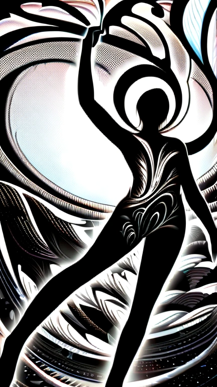 surreal, line art, theory of evolution