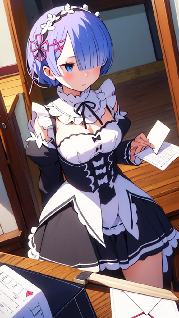 Create a detailed image of Rem with a love letter