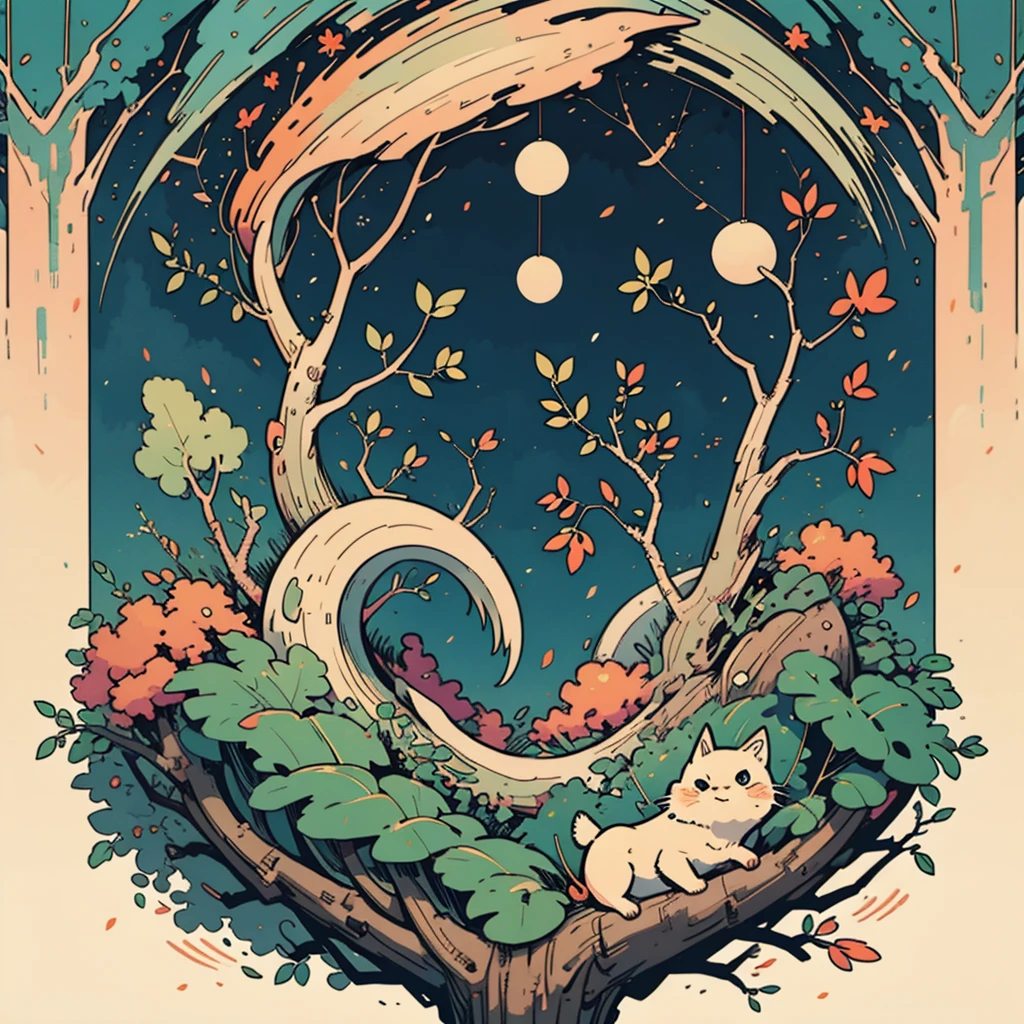 circular tree,four seasons,spring,summer,autumn,winter,leaves,roots,branches,trunk,ornate border,decorative,digital illustration,artwork,movement,time,swirling background,dark background,vibrant colors,natural,life cycle,growth,change,nature,life,peace,harmony,spirituality,symbolism,digital art,illustration,painting,graphic design,art,design,digital media,online art,visual art,fine art,fantasy