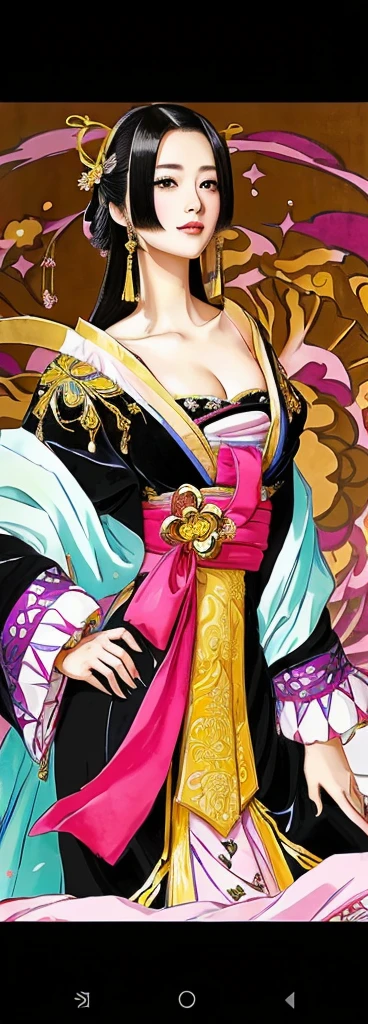 a close up of a woman in a dress with a fan, inspired by Nishikawa Sukenobu, my dress up darling anime, sengoku - era art style, from sengoku period, anime princess, beautiful alluring anime woman, inspired by Fujiwara Takanobu, sengoku era, royal elegant pose, :14 80s anime style, realistic