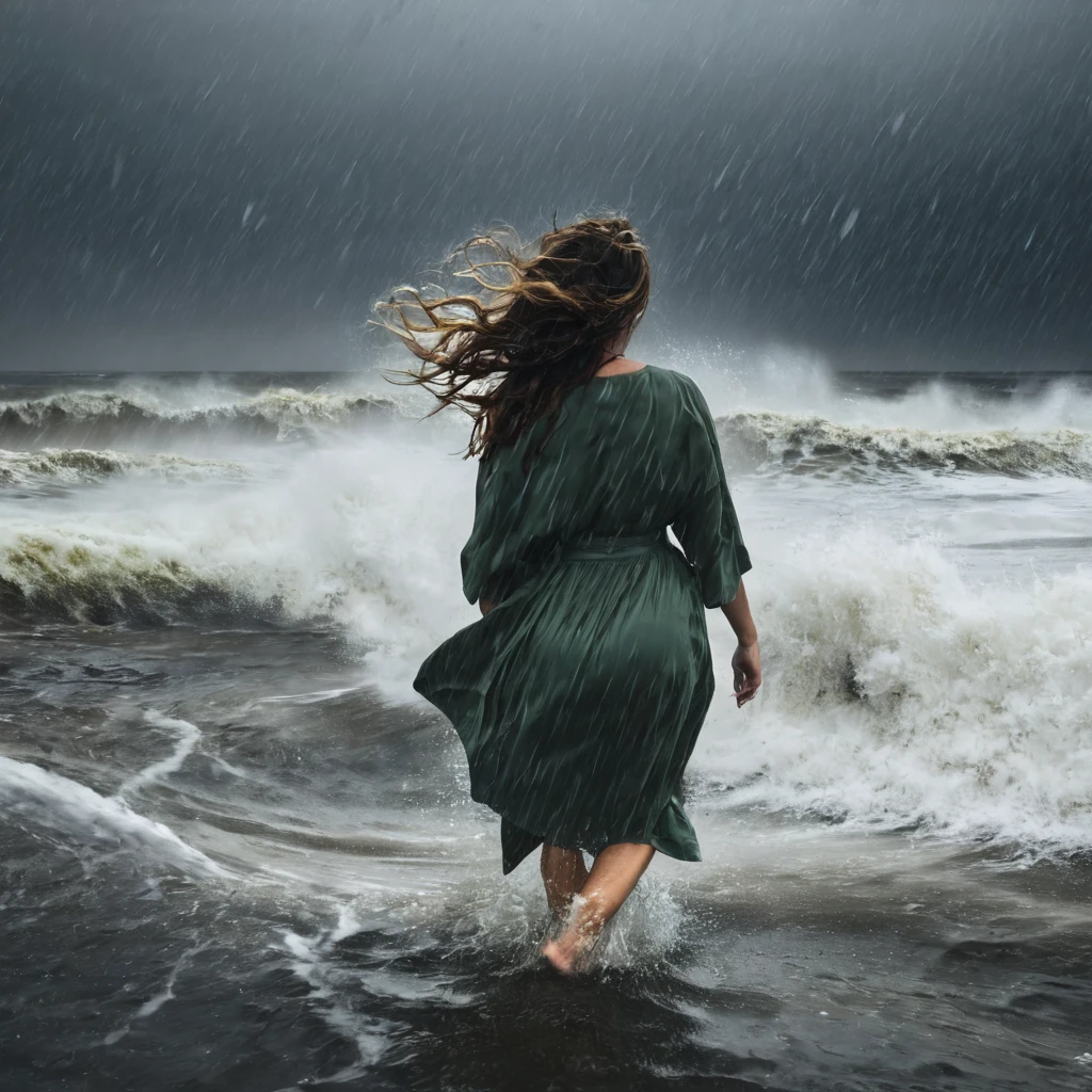 woman in the hurricane
